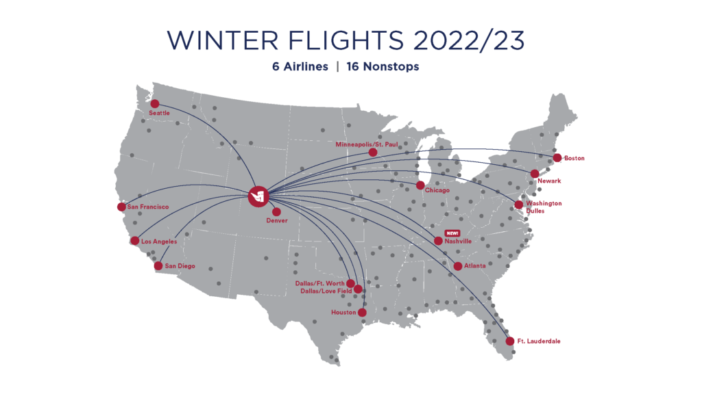 2022/23 Steamboat Winter Flight Map