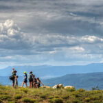 A group of hikers atop Steamboat Resort.