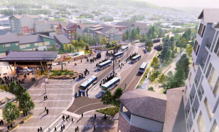 Rendering of the new Gondola Transit Center at Steamboat Resort.